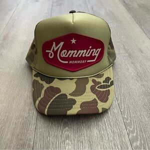 Momming Red Patch on Camo Trucker Hat